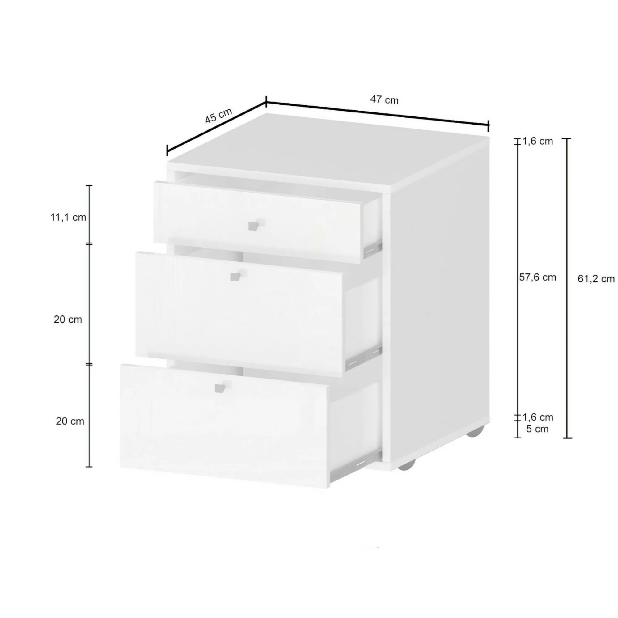 Cassettiera Asgabat, 47x45h61 cm,<Dmora Discount