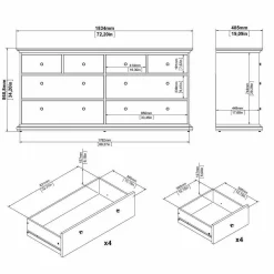 Cassettiera Asiagela, 183x49 h87 cm,<Dmora Sale