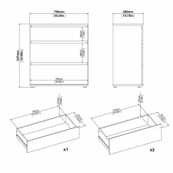Cassettiera Aski, 77x40 h84 cm,<Dmora Best