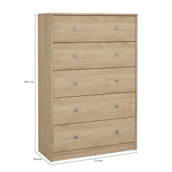 Cassettiera Contessa, 30x72 h108 cm,<Dmora Outlet