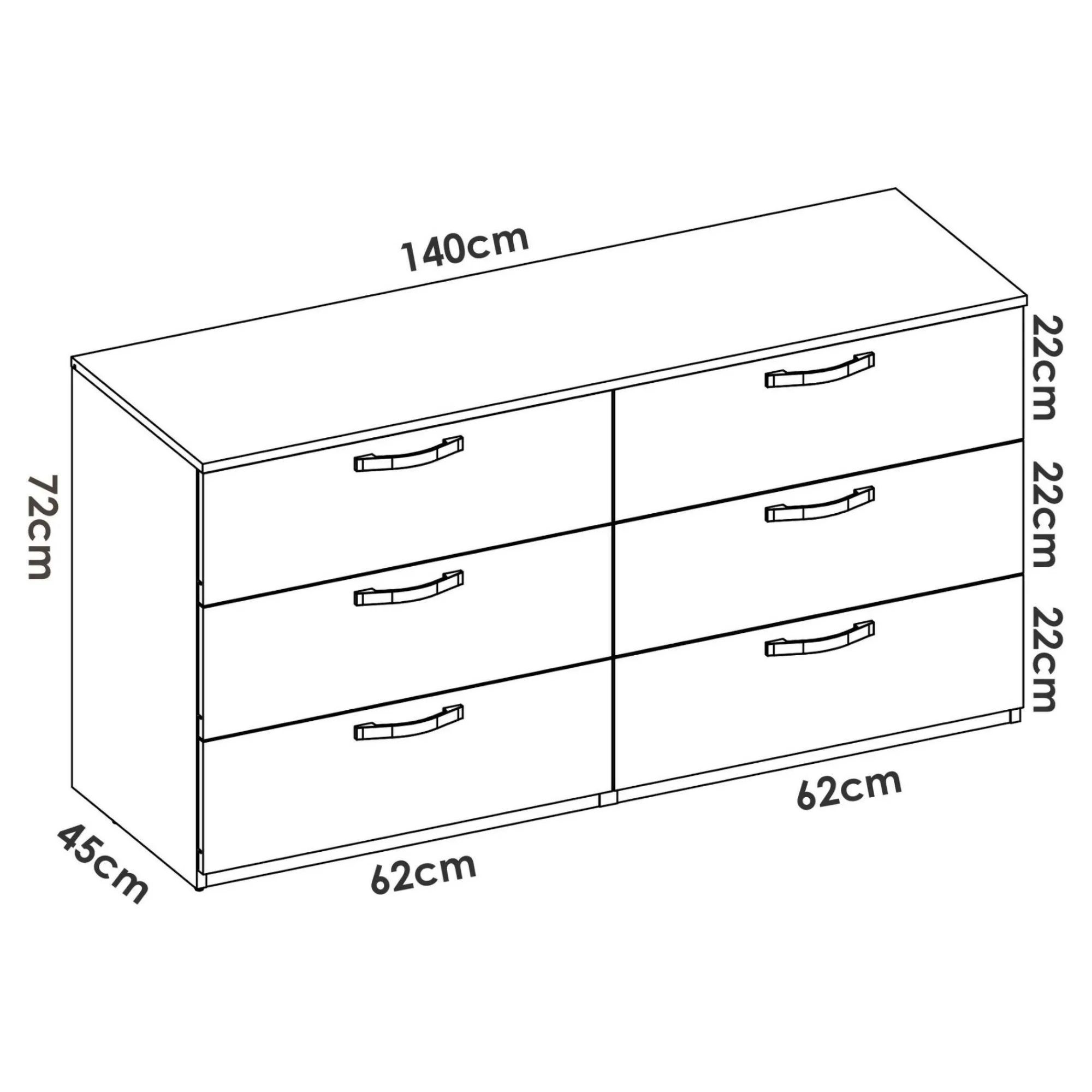 Cassettiera Dbus, 140x45h72 cm,<Dmora Fashion