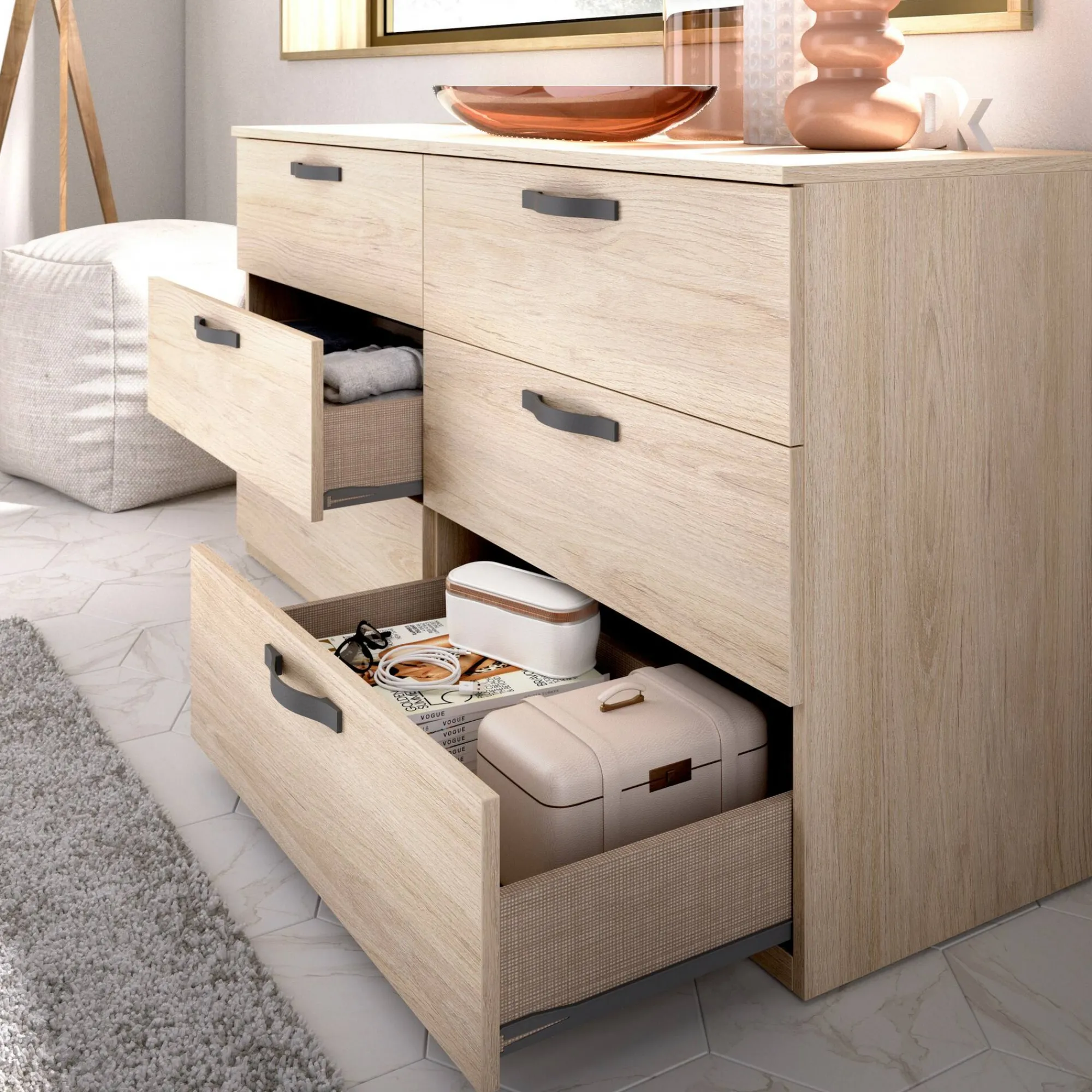 Cassettiera Dbus, 140x45h72 cm,<Dmora Fashion