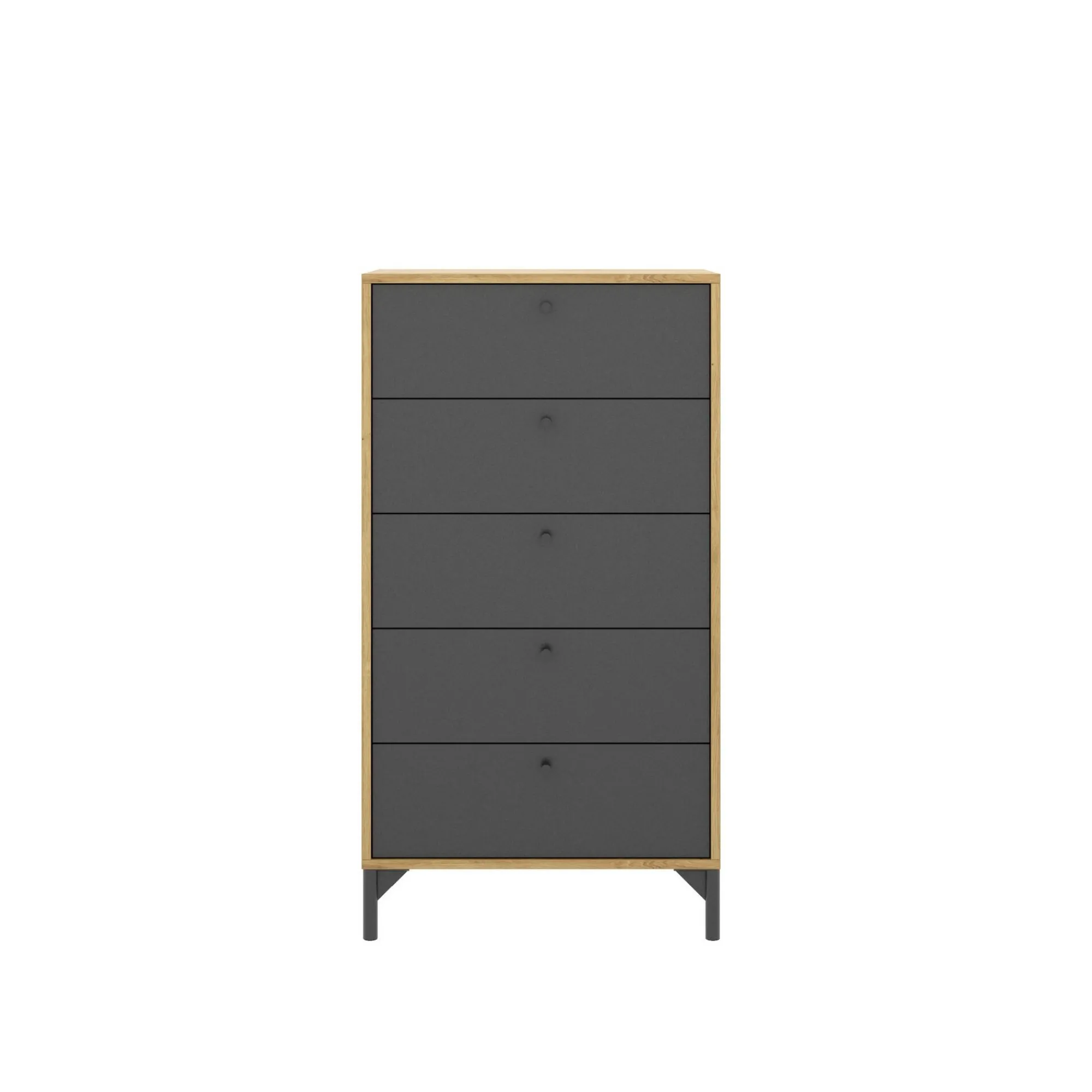 Cassettiera Dlovati, 60x40h127 cm, Rovere e Antracite<Dmora Cheap