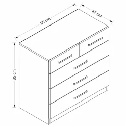 Cassettiera Dpanarell, 90x85 h47 cm,<Dmora Outlet