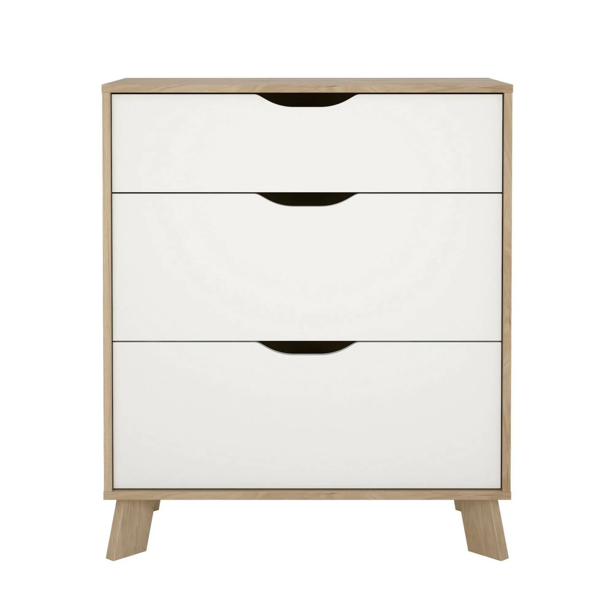 Cassettiera Drinco, 40x79 h92 cm, Rovere e Bianco<Dmora Discount