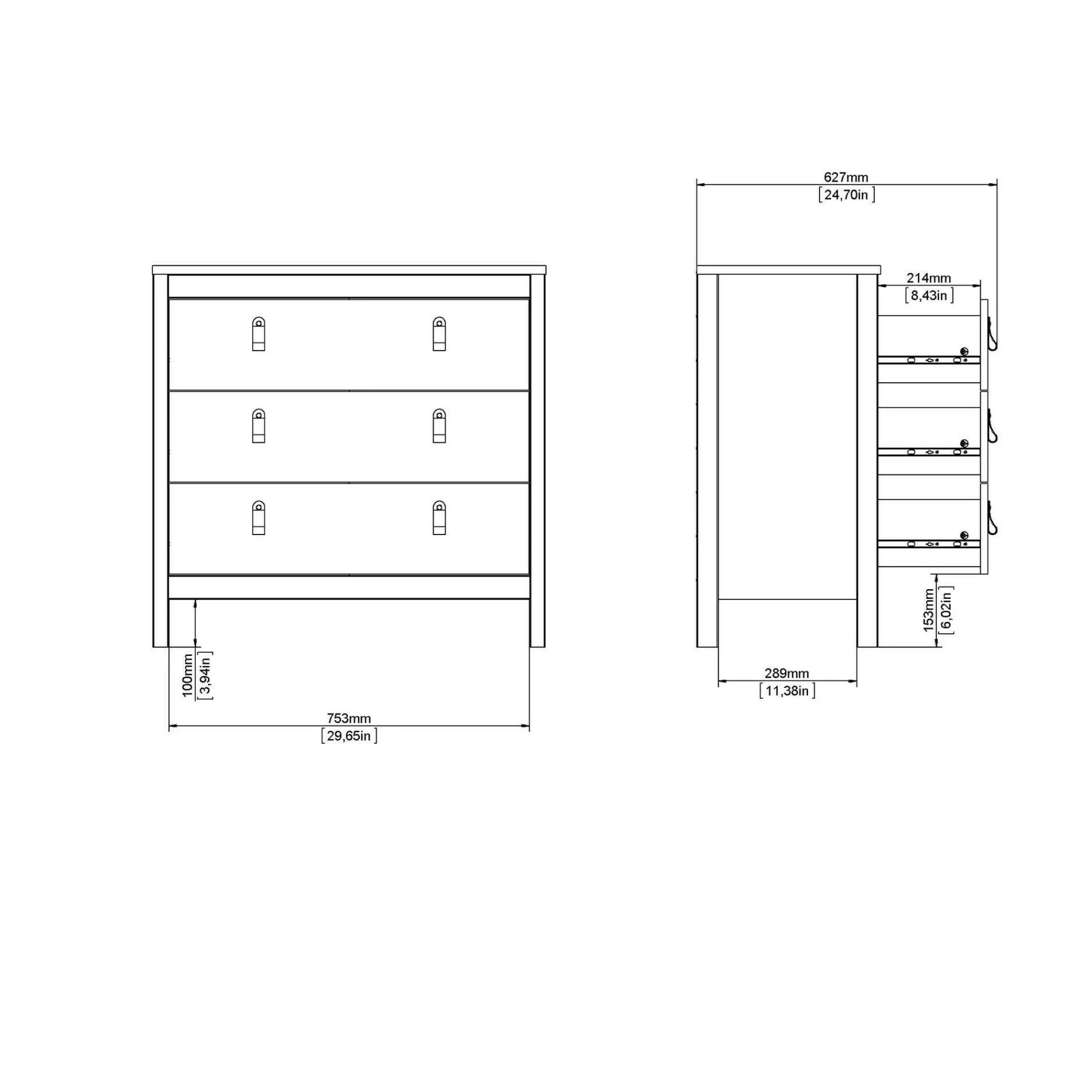 Cassettiera Drobbiat, 38x82 h80 cm,<Dmora Outlet