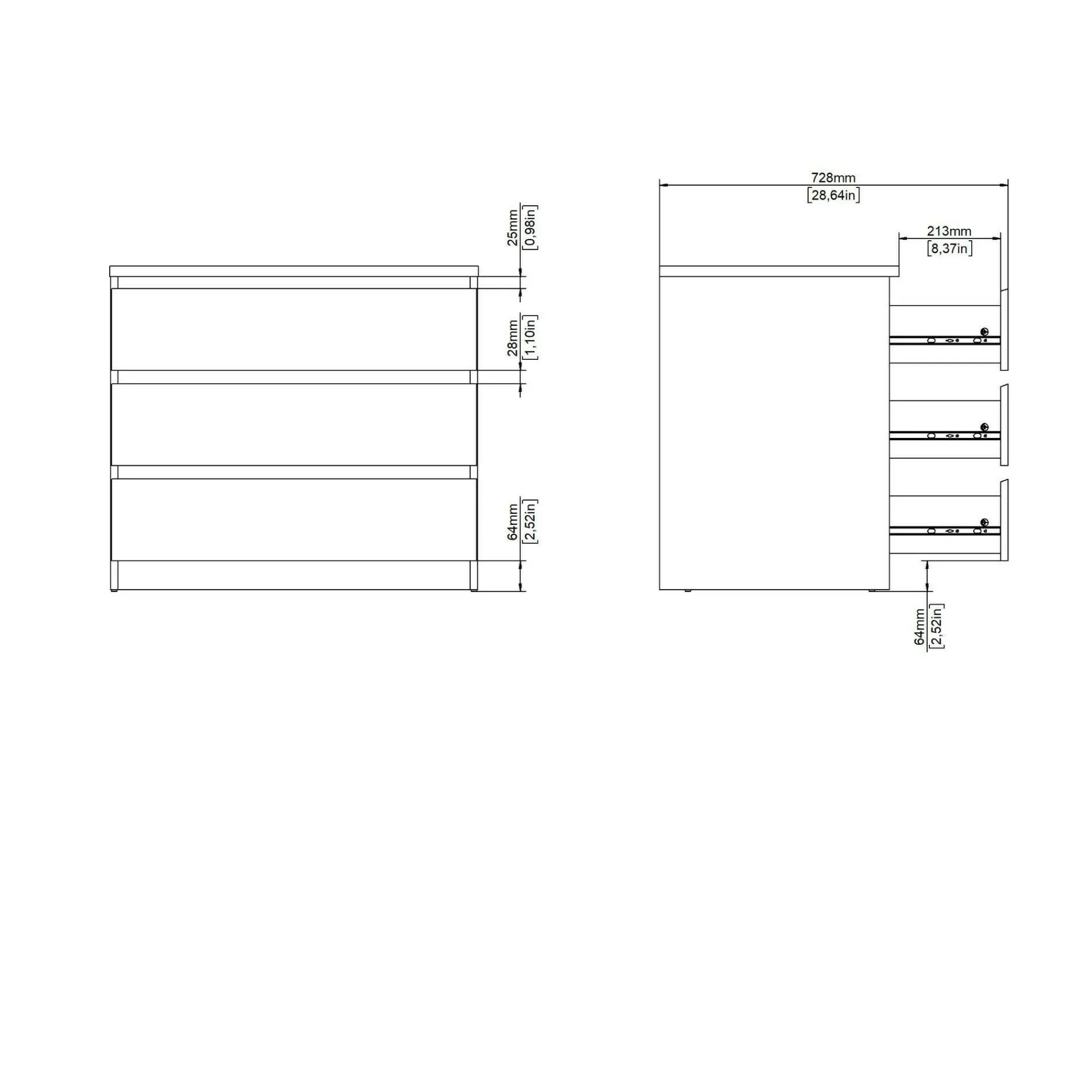 Cassettiera Drocc, 50x77 h68 cm,<Dmora Best Sale