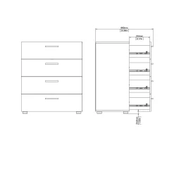 Cassettiera Dromagn, 40x70 h82 cm,<Dmora New