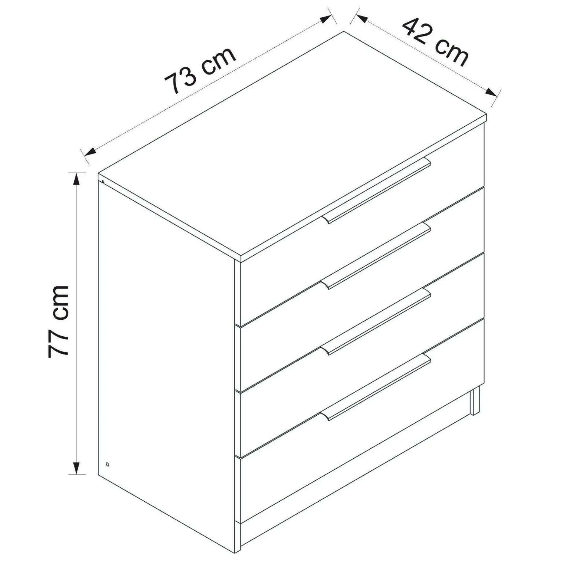 Cassettiera elysee, 73x42 h77 cm,<Dmora Best