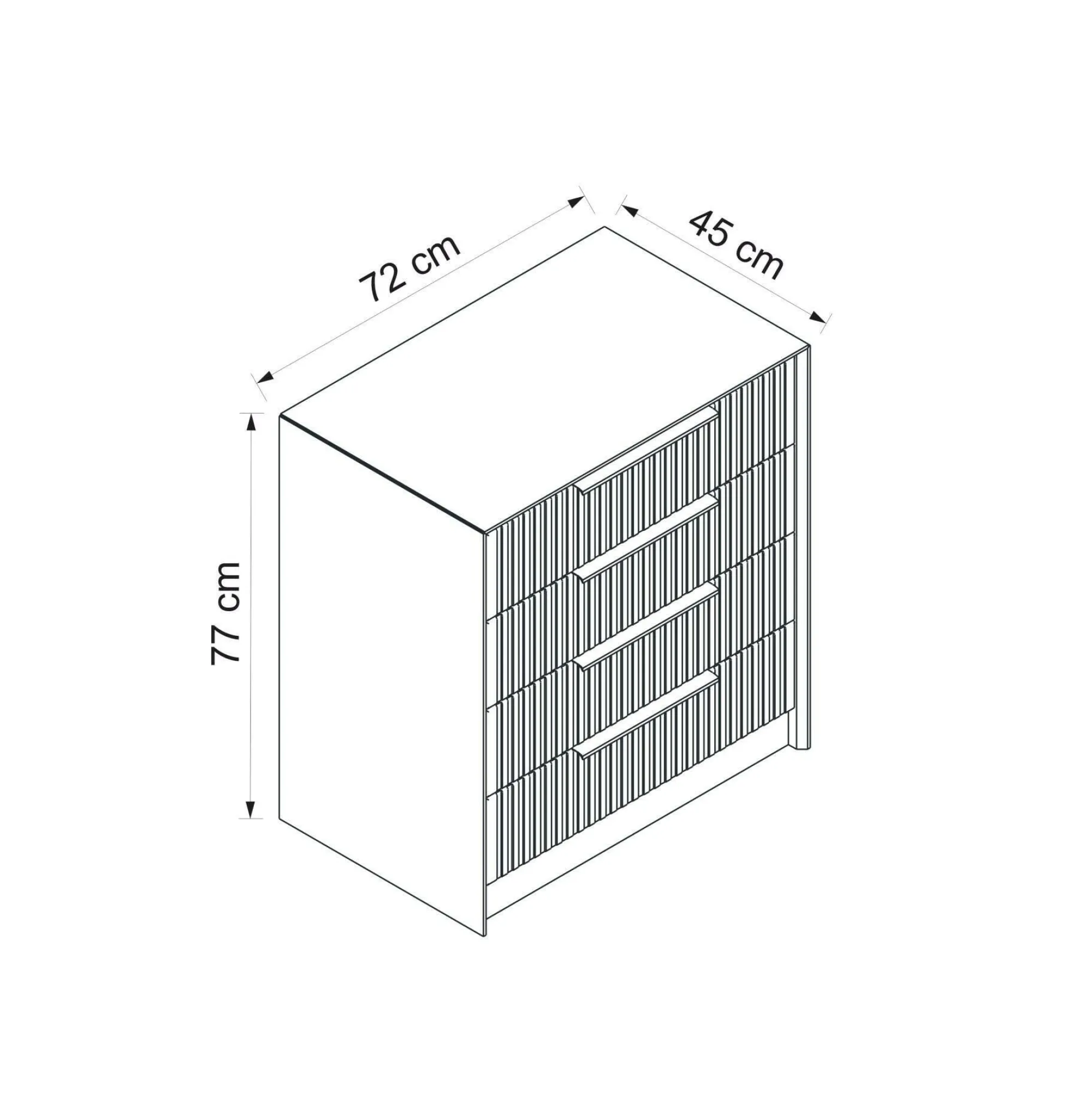 Cassettiera Fanoos, 72x45 h77 cm,<Dmora Best
