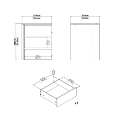 Cassettiera Giacarta, 55x57 h70 cm,<Dmora Sale