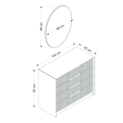 Cassettiera Jebi, 100x85 h45 cm,<Dmora Best