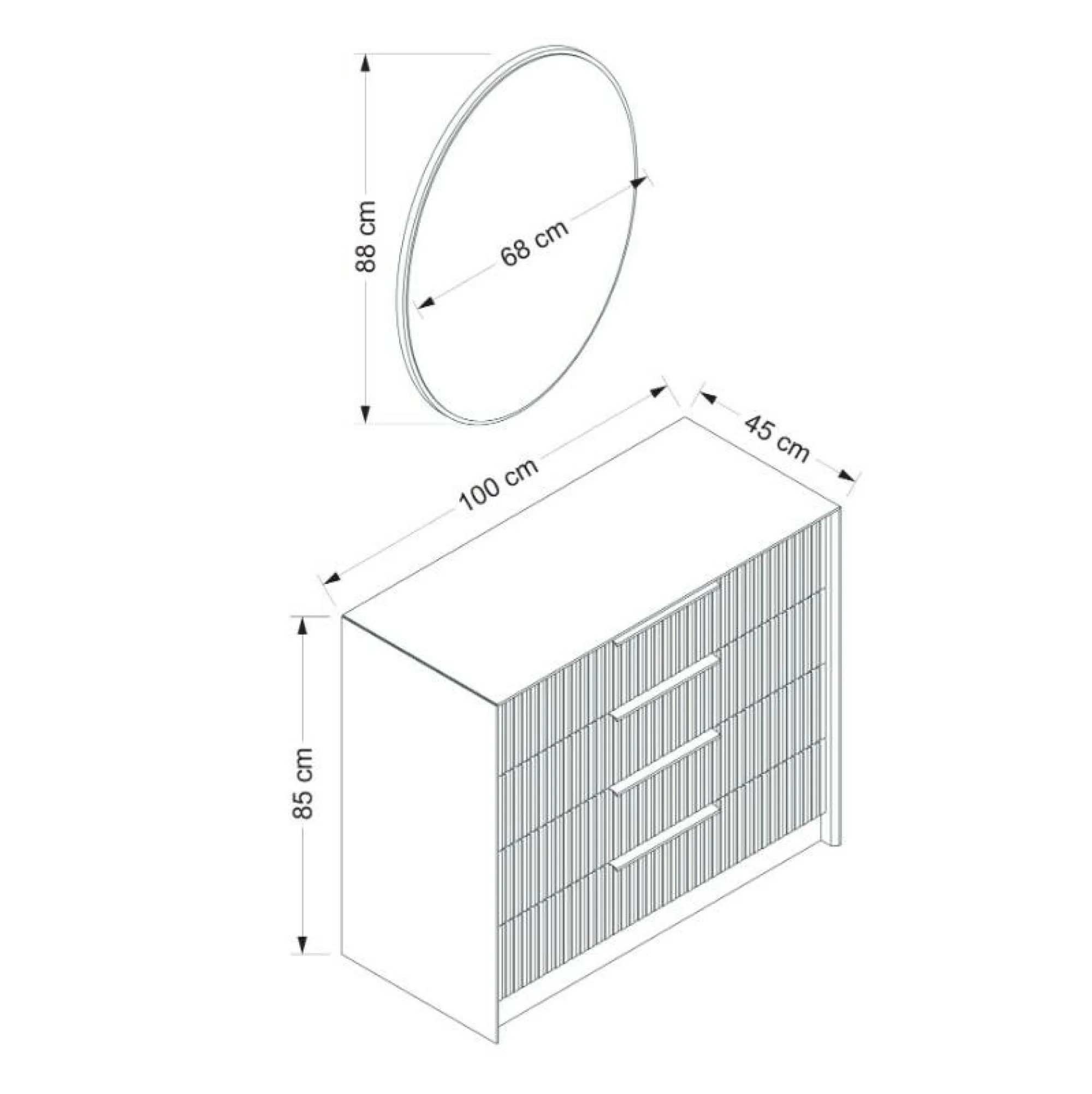 Cassettiera Jebi, 100x85 h45 cm,<Dmora Best