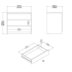 Cassettiera Kajiki, 50x77 h68 cm, Bianco<Dmora Hot