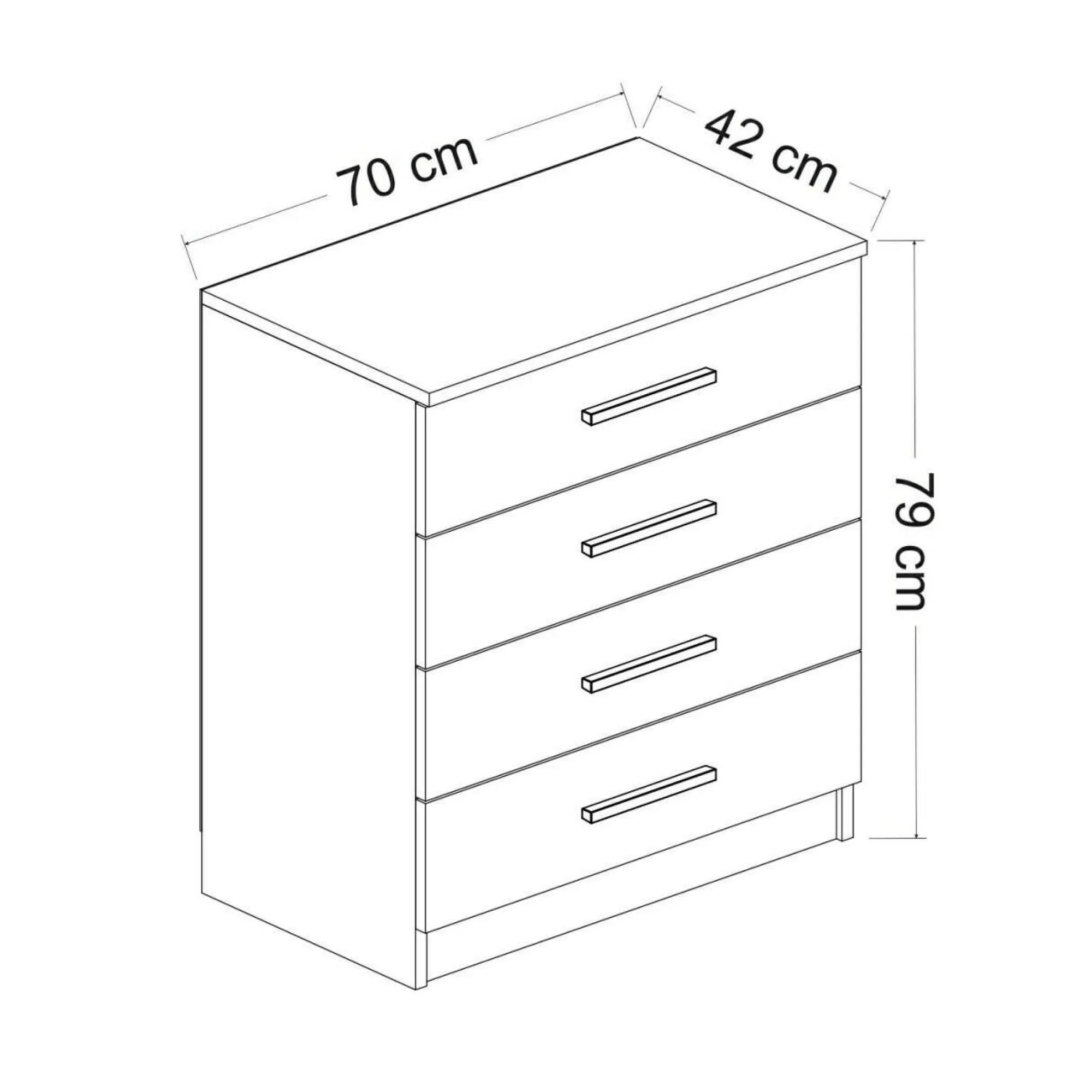 Cassettiera Kalmaegi, 70x79 h42 cm,<Dmora Shop