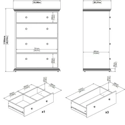Cassettiera Lehar, 52x86 h116 cm,<Dmora Sale