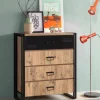 Cassettiera Nicolas, 90x40 h100 cm, Quercia e Nero<Dmora Hot