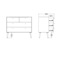 Cassettiera Pelagie, 39x99 h82 cm,<Dmora Discount