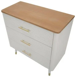 Cassettiera Phaidone, 78x37 h80 cm, Bianco e Marrone<Dmora Clearance