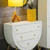 Cassettiera Rouge, 80x32 h79 cm, Bianco e Oro<Dmora Cheap