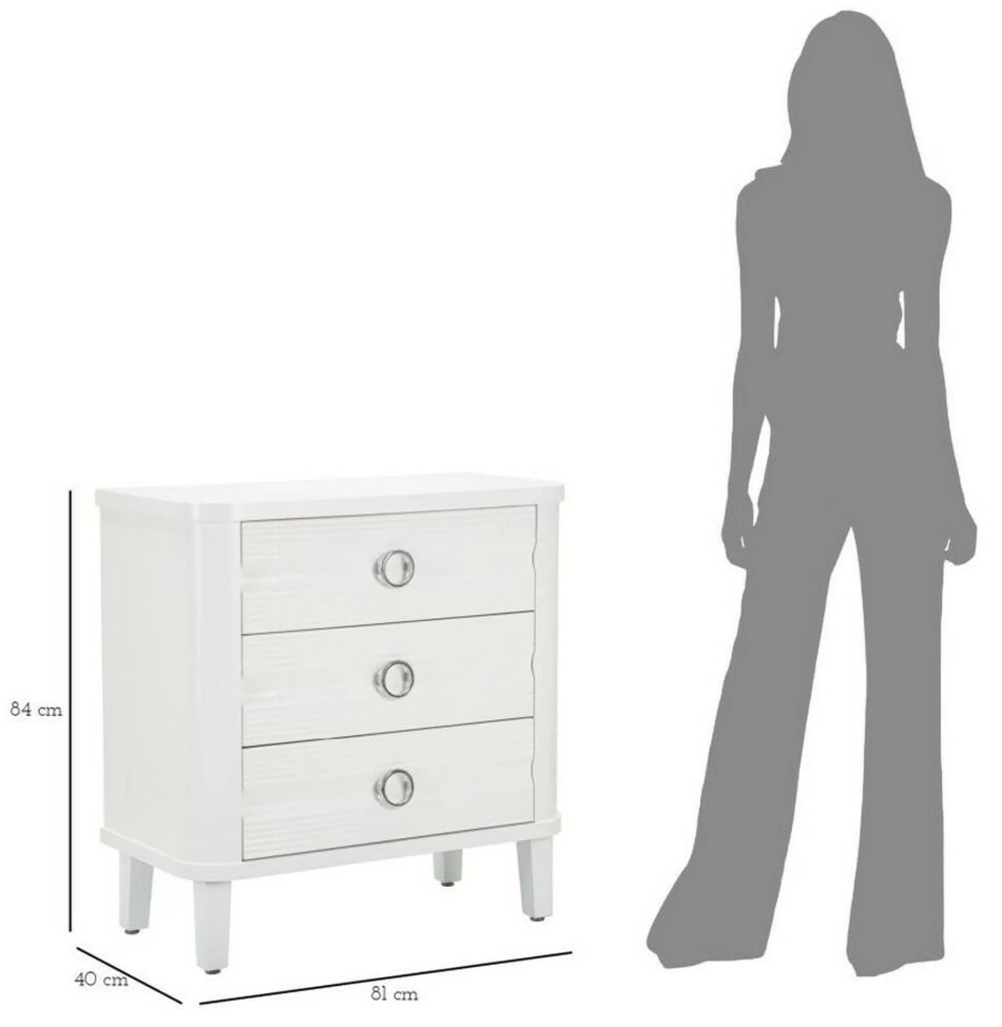 Cassettiera Tribeca, 81x40 h84 cm,<Dmora Cheap