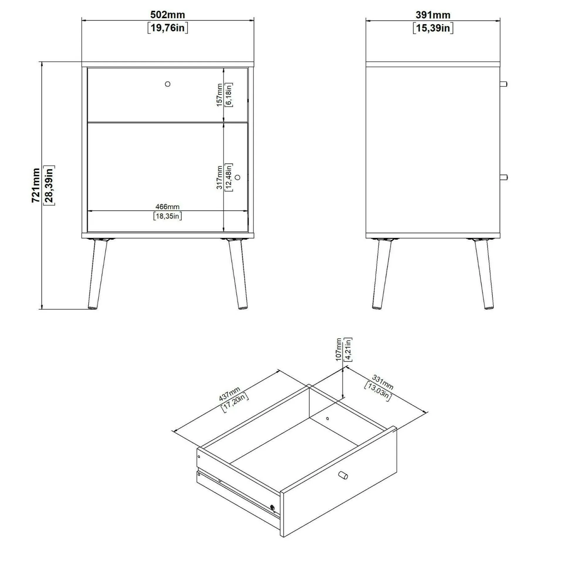 Comodino Antenati, 39x50 h72 cm,<Dmora Sale