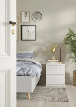 Comodino Azar, 40x50 h50 cm, Bianco<Dmora Discount
