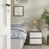 Comodino Azar, 50x40 h50 cm, Cemento e Bianco<Dmora Clearance