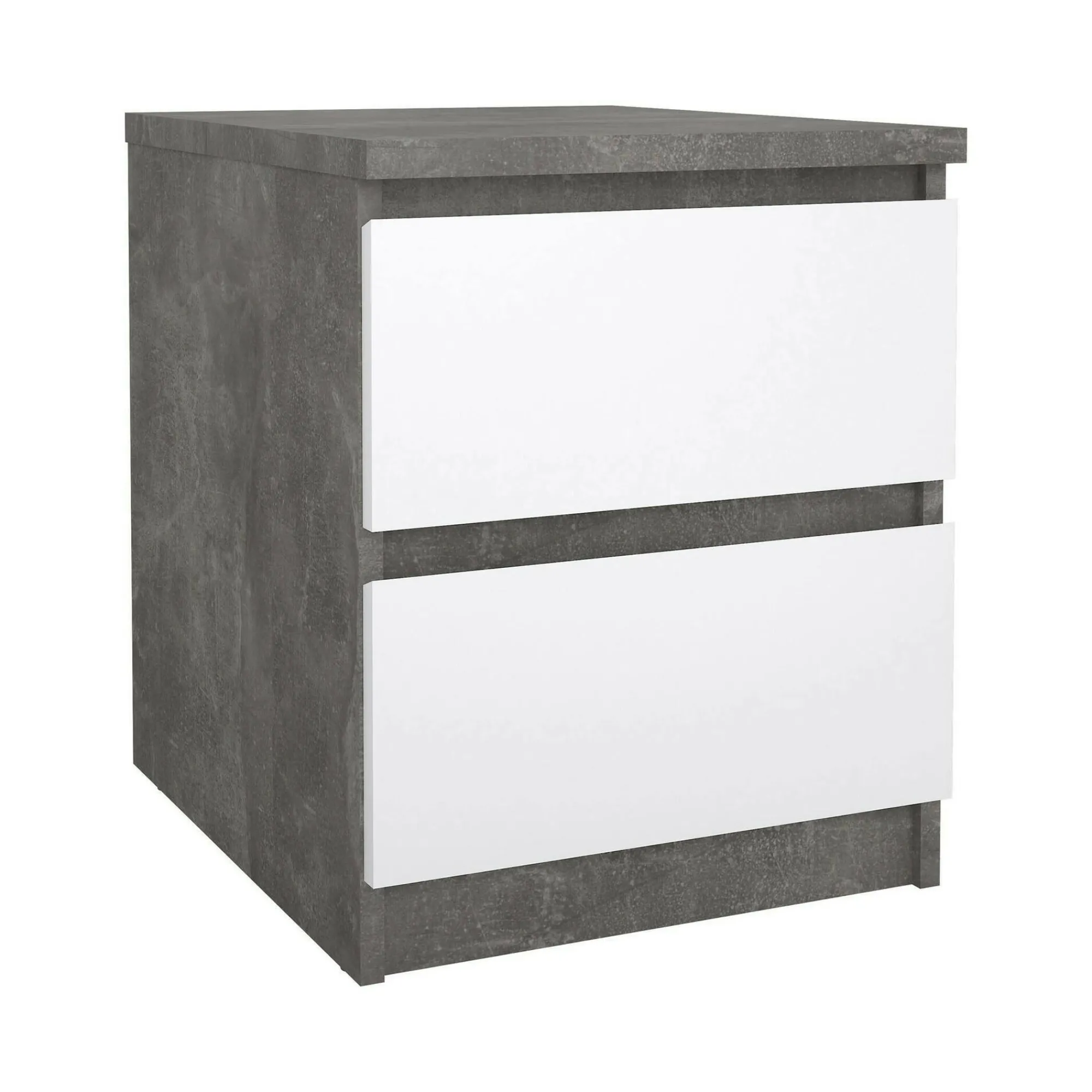 Comodino Azar, 50x40 h50 cm, Cemento e Bianco<Dmora Clearance