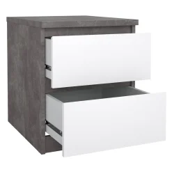 Comodino Azar, 50x40 h50 cm, Cemento e Bianco<Dmora Clearance