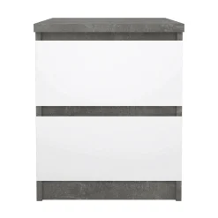 Comodino Azar, 50x40 h50 cm, Cemento e Bianco<Dmora Clearance