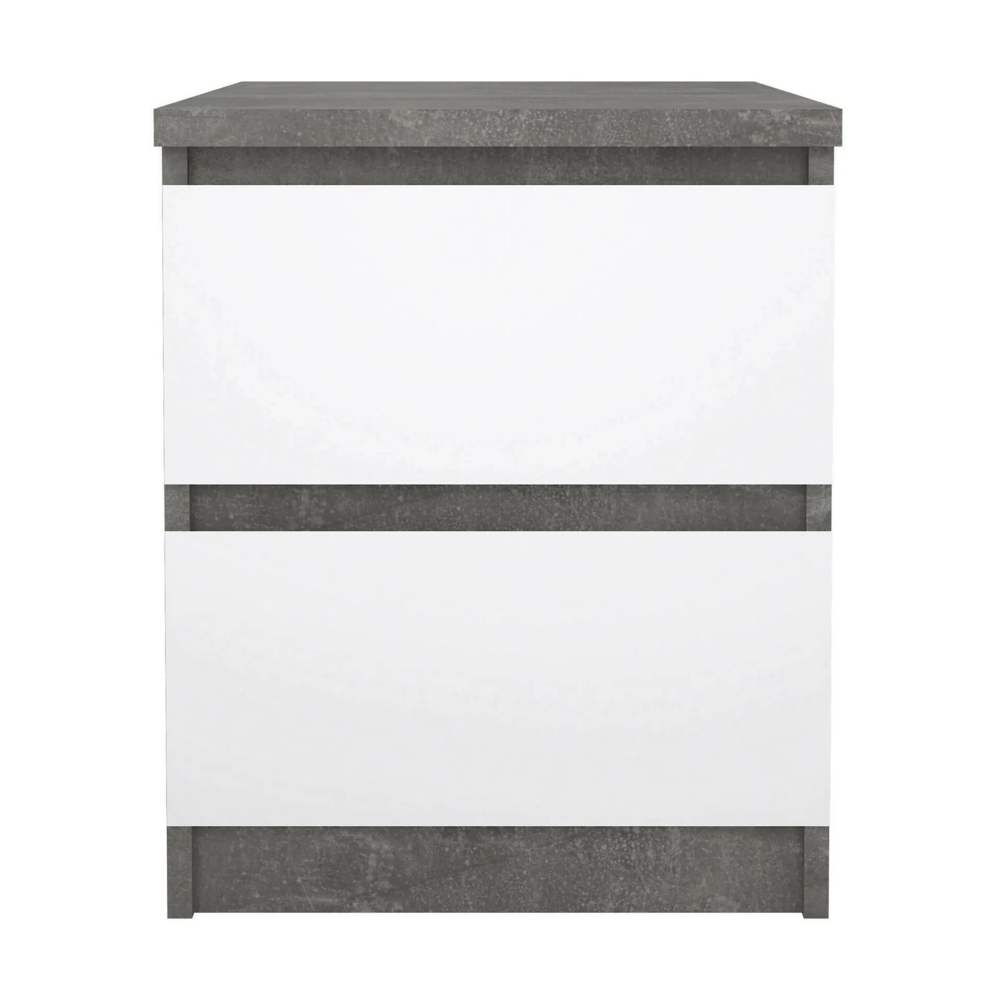 Comodino Azar, 50x40 h50 cm, Cemento e Bianco<Dmora Clearance