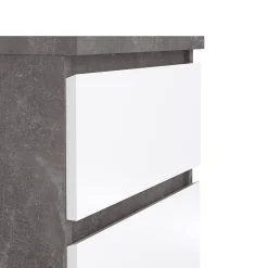 Comodino Azar, 50x40 h50 cm, Cemento e Bianco<Dmora Clearance