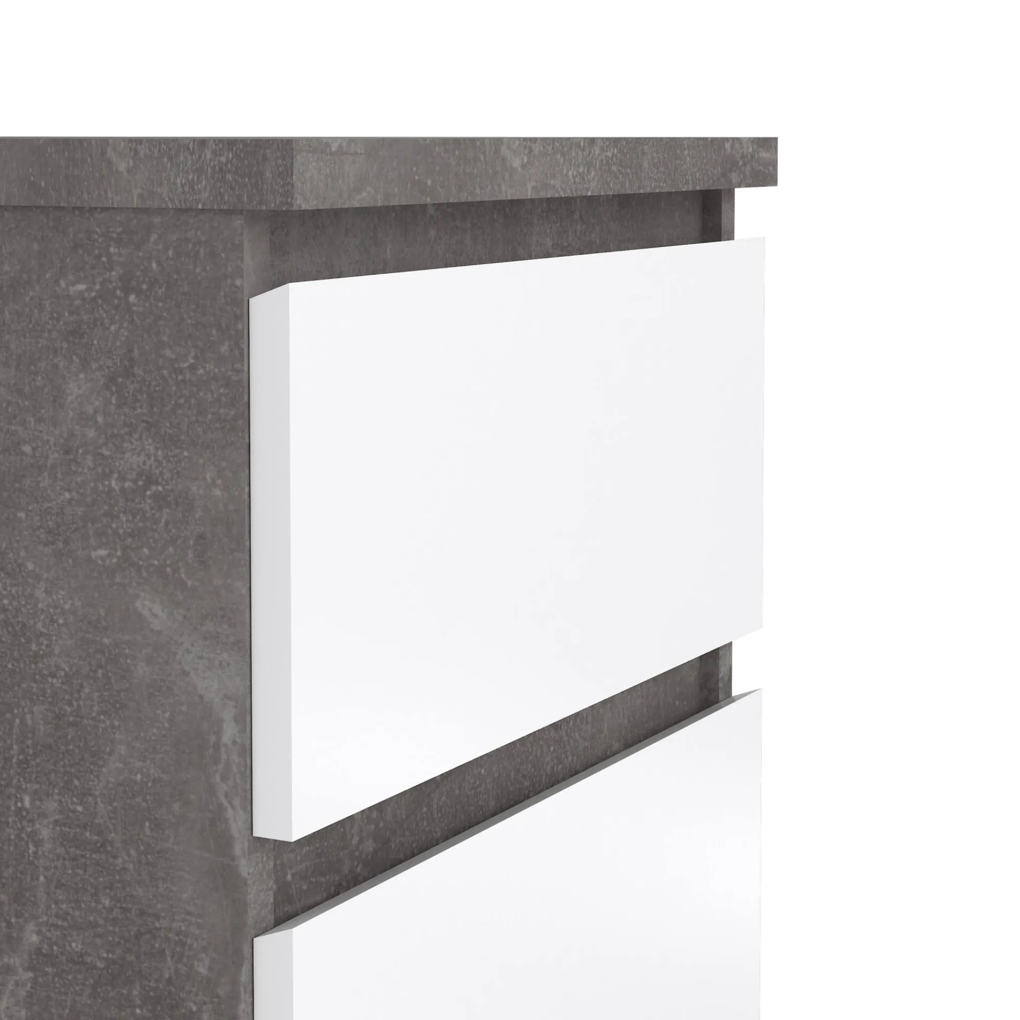 Comodino Azar, 50x40 h50 cm, Cemento e Bianco<Dmora Clearance