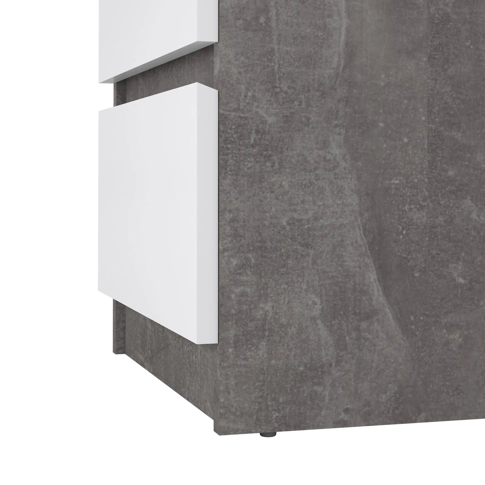 Comodino Azar, 50x40 h50 cm, Cemento e Bianco<Dmora Clearance