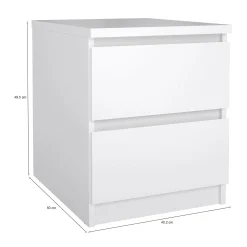 Comodino Daiki, 50x40 h50 cm, Bianco<Dmora Clearance