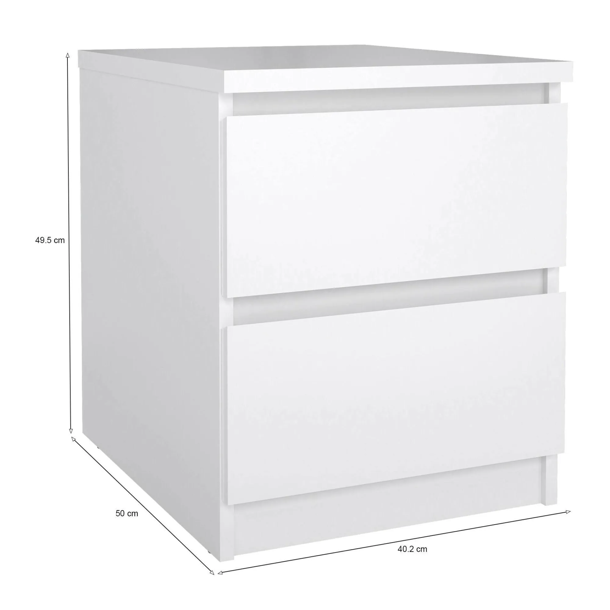 Comodino Daiki, 50x40 h50 cm, Bianco<Dmora Clearance