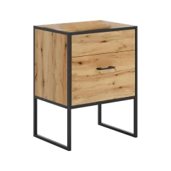 Comodino Danas, 46x60 h80 cm, Quercia e Nero<Dmora Sale