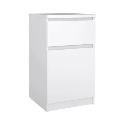 Comodino Delfini, 40x40 h70 cm, Bianco<Dmora Outlet