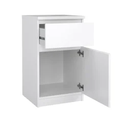 Comodino Delfini, 40x40 h70 cm, Bianco<Dmora Outlet