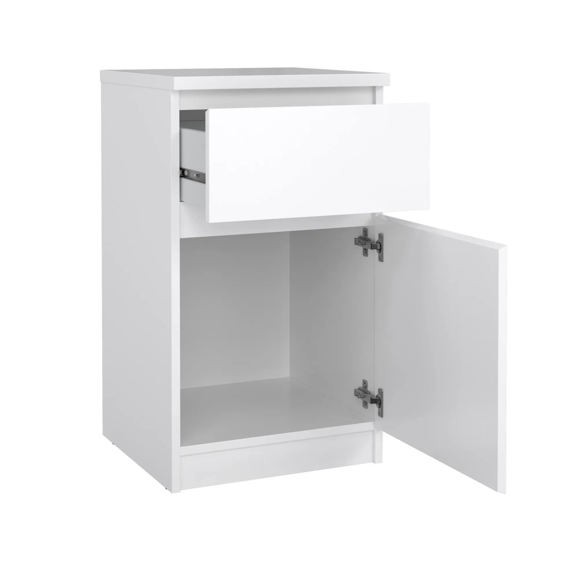 Comodino Delfini, 40x40 h70 cm, Bianco<Dmora Outlet