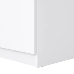 Comodino Delfini, 40x40 h70 cm, Bianco e Rovere<Dmora Discount