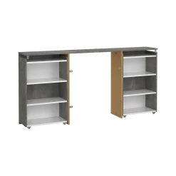 Comodino Delfino, 26x165 h80 cm, Cemento e Bianco<Dmora Outlet