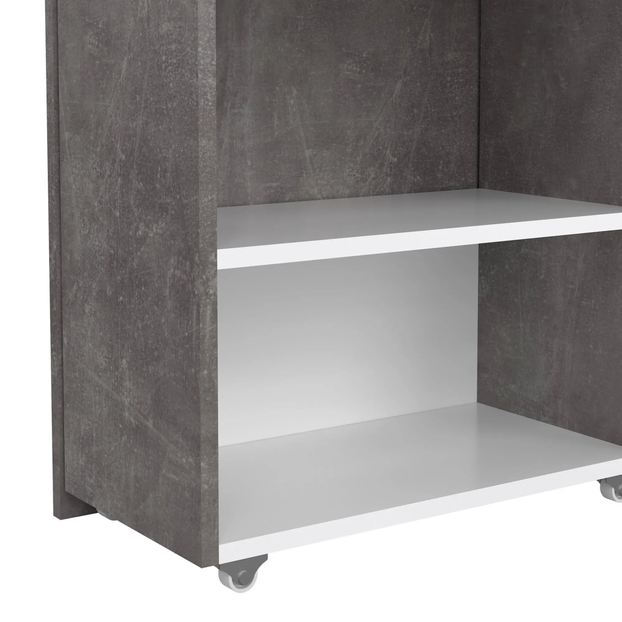 Comodino Delfino, 26x165 h80 cm, Cemento e Bianco<Dmora Outlet