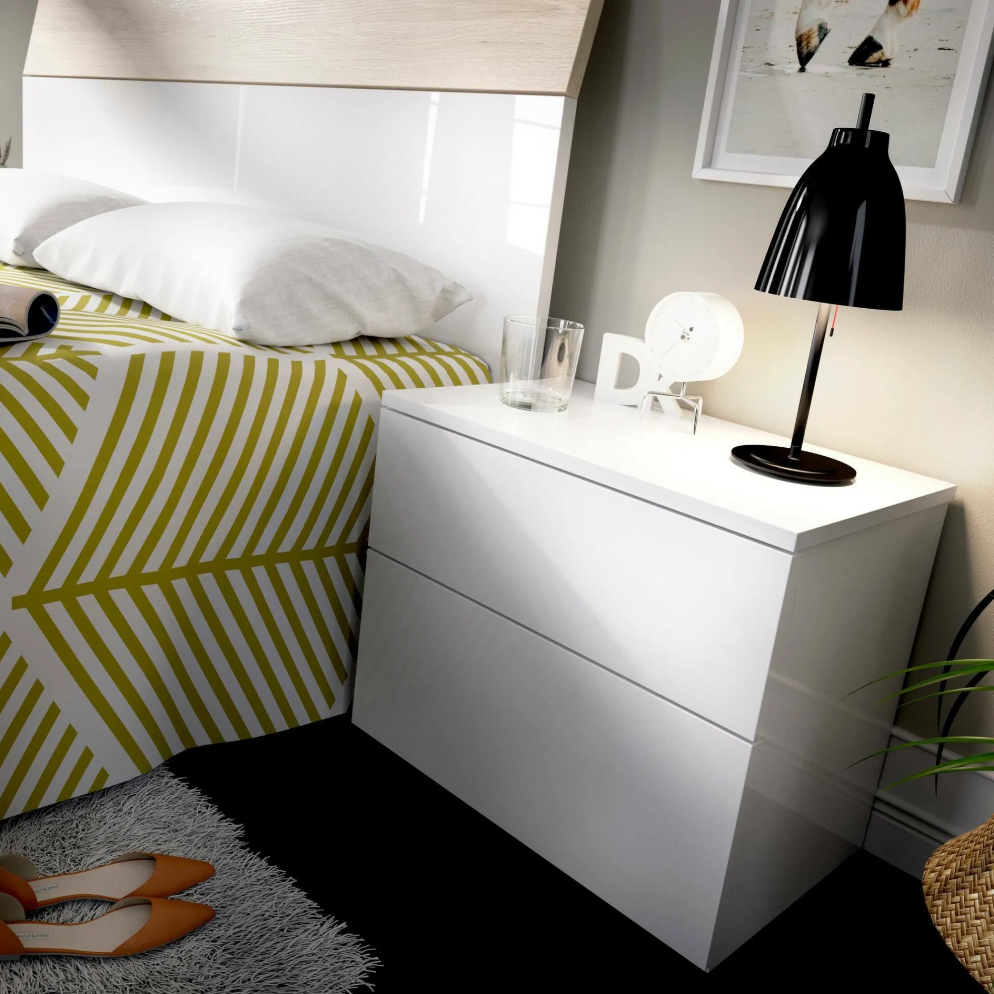 Comodino Dmaistr, 52x34h42 cm,<Dmora Cheap