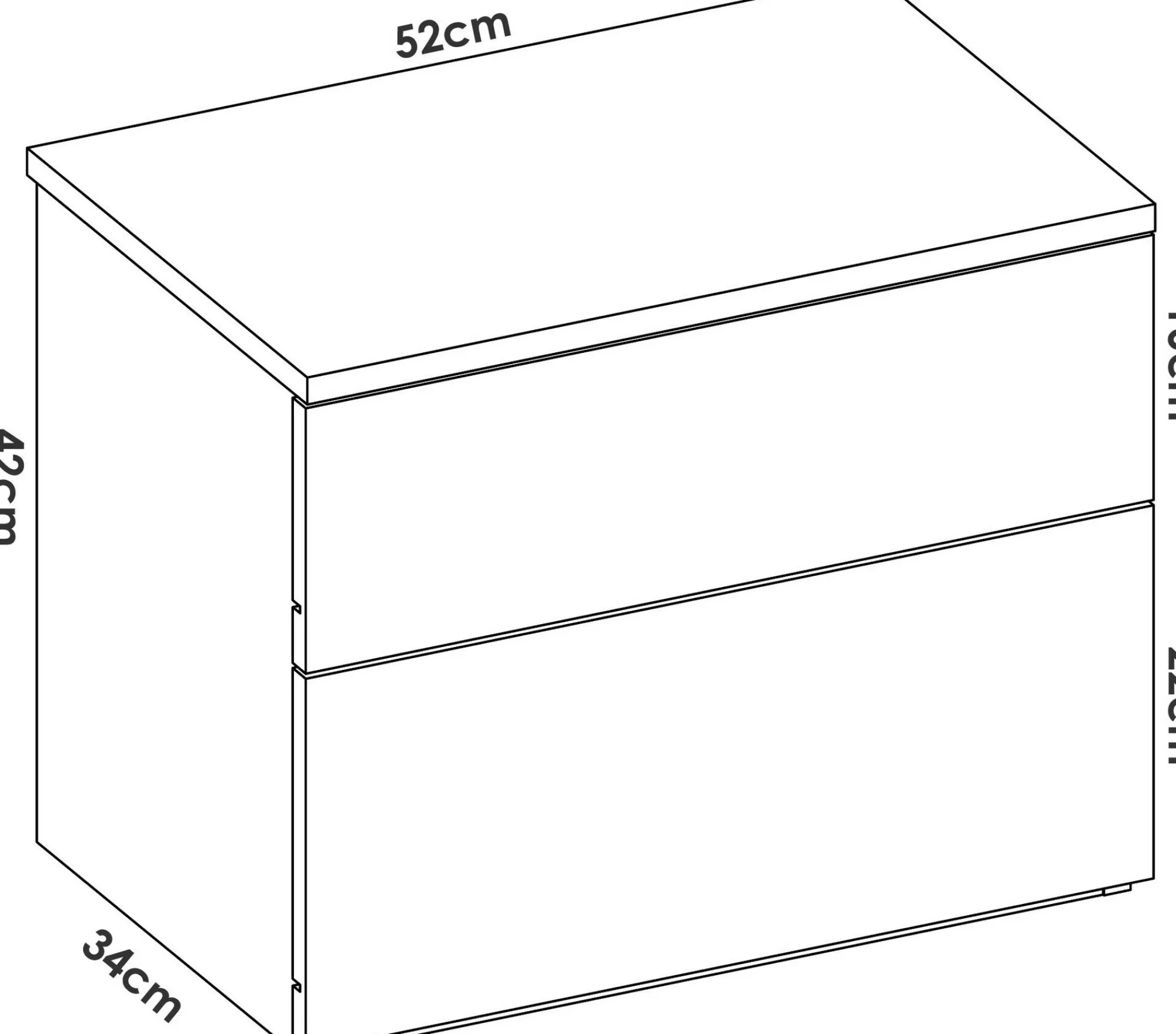 Comodino Dmaistr, 52x34h42 cm,<Dmora Cheap