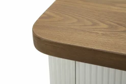 Comodino Fagends, 48x40 h62 cm, Bianco e Marrone<Dmora Fashion
