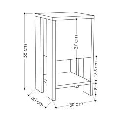 Comodino Filippa, 30x30h55 cm,<Dmora Cheap
