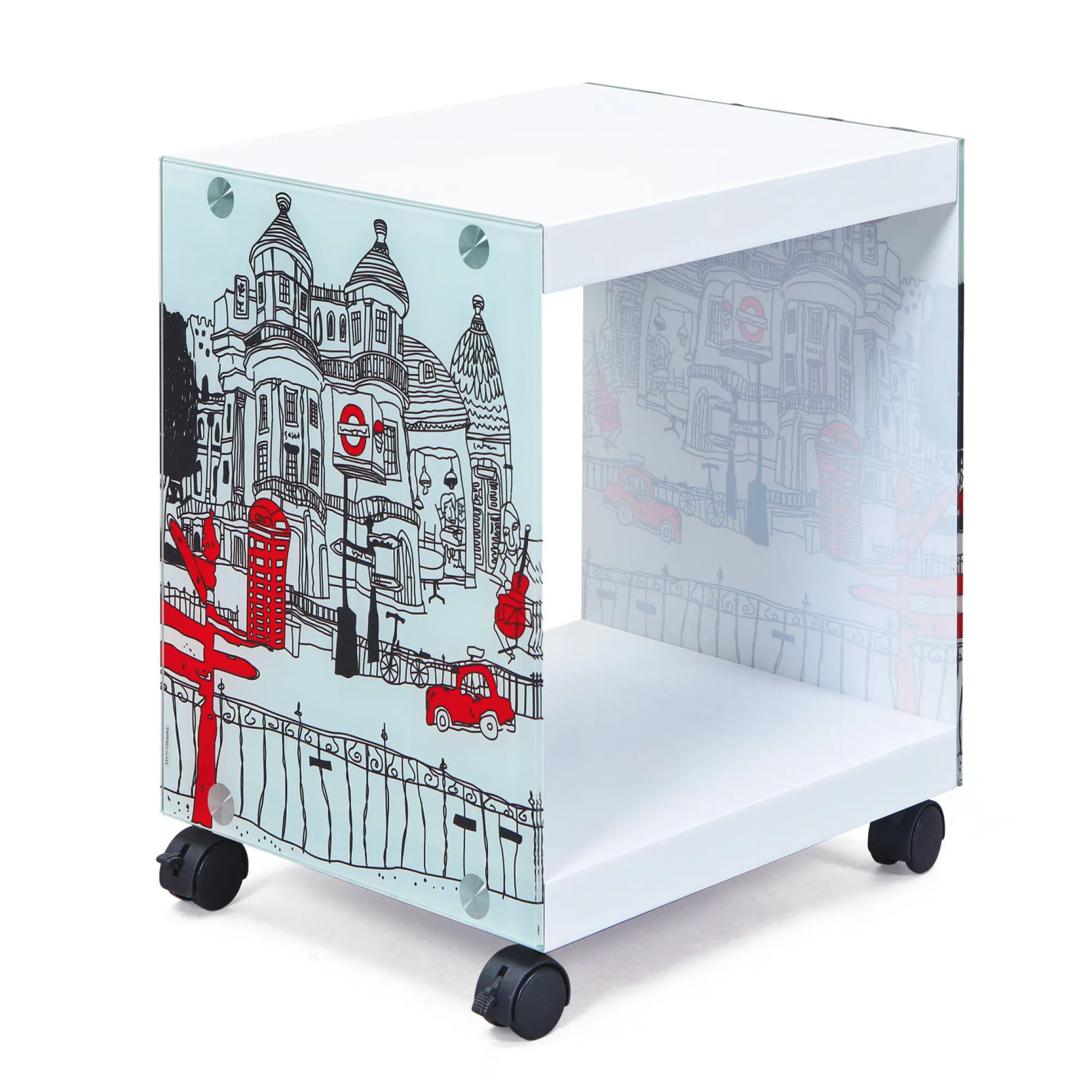 Comodino Freiburg, Comò basso, Tavolino da notte, Mensola da letto, 38x34 h46 cm,<Dmora Flash Sale