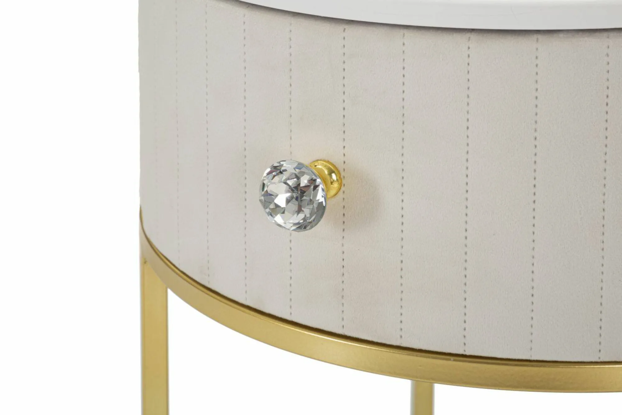 Comodino Gerhard, 42x42 h48 cm, Crema e Bianco<Dmora Clearance